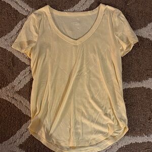 SO Light Yellow V-Neck Short Sleeve Tee